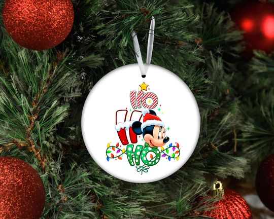 Personalized Disney Ho Ho Ho Ornament, Disney Christmas Ornament, Mickey and Friends Christmas