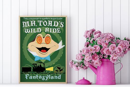 Vintage Disneyland Mr. Toad Wild Ride Attraction Poster