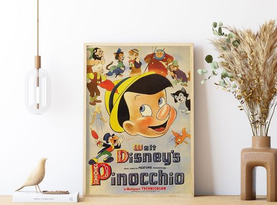 Adventure of Pinocchio Classic Disney Movie Poster