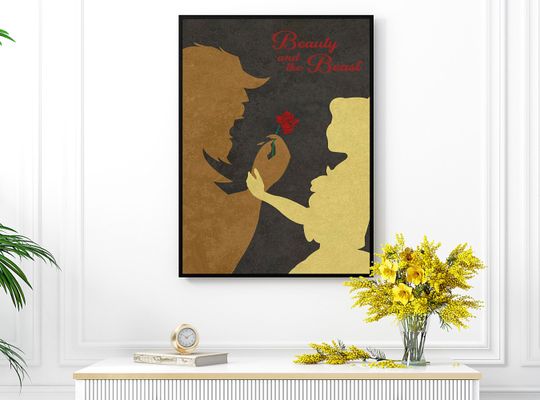 Vintage Disneyland Beauty And The Beast Attraction Poster