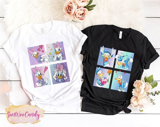 Vintage Donald Daisy Valentine Shirt, Disneyland Valentine Christmas Shirt