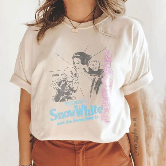Discover Disney Princess Snow White And The Seven Dwarfs Movie Poster Vintage Shirt