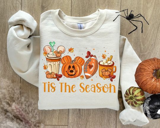 Mickey Ears Disney Halloween Coffee Tis The Season Shirt, Disney Fall Thanksgiving Pumpkin Coffee Latte
