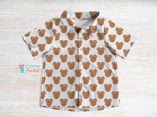 Mickey Waffle Print Disney Hawaiian Shirt