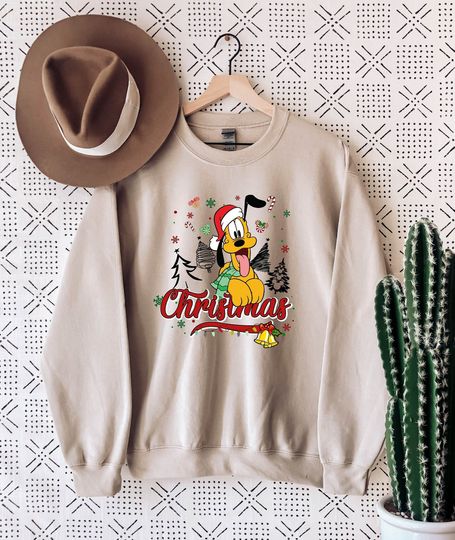 Disney Pluto Sweatshirt Disney Christmas Sweatshirt, Disneyland Sweatshirt