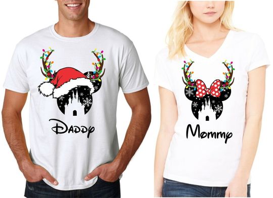 Disney Santa Deer Christmas Family Merry Christmas Vacation custom T-Shirts