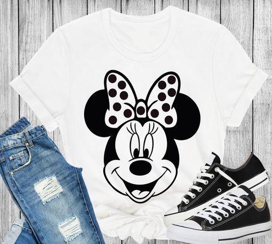 Disney Minnie Mouse Face, Minnie Disney Trip, Disney Shirt