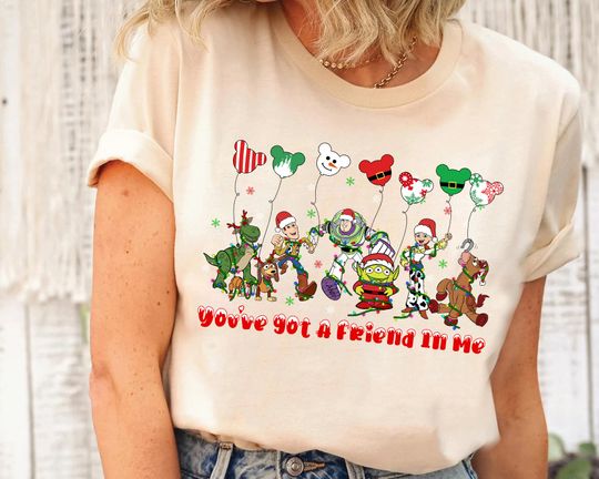 Disney Toy Story Christmas Lights Shirt, You've Got A Friend In Me Mickey Balloon T-shirt