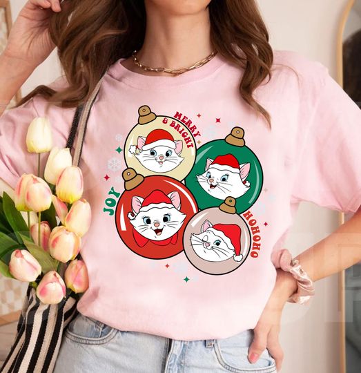 Disney Aristocats Santa Marie Cat Christmas Ball Shirt