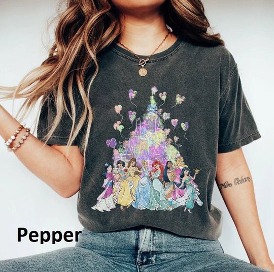 Disney Princess Watercolor  Shirt, Disney Watercolor Castle