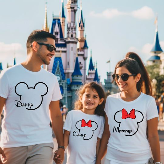 Matching Family Disney T-shirts Black personalized