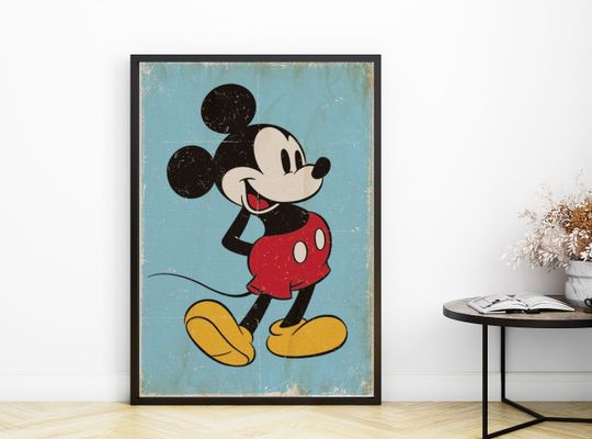 Disney Mickey Mouse Poster, Disney Vintage Movie Poster