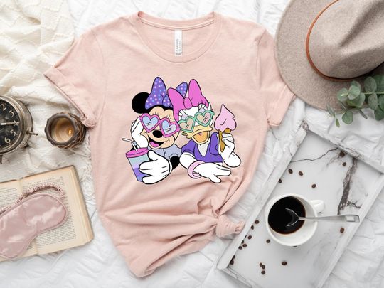 Retro Minnie and Daisy Face, Best Friends Minnie and Daisy Shirt, Disney Tie Dye Shirts, Minnie and Daisy Shirt