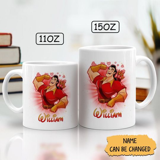 Personalized Gaston Mug, Gaston Coffee Cup, Custom Disney Mug, Disney Mug