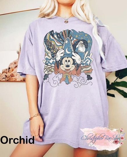 Retro Vintage Fantasia Sorcerer Mickey Shirt, Disney Hollywood Studios Shirt