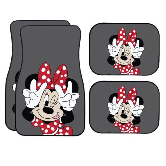 Disney Car Mat | Grey Peace Minnie Mouse Car Mat
