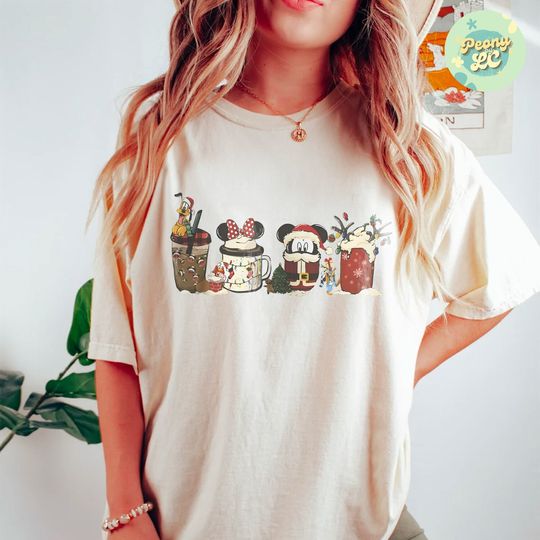 Discover Vintage Disney Christmas Coffee T-shirt, Retro Coffee