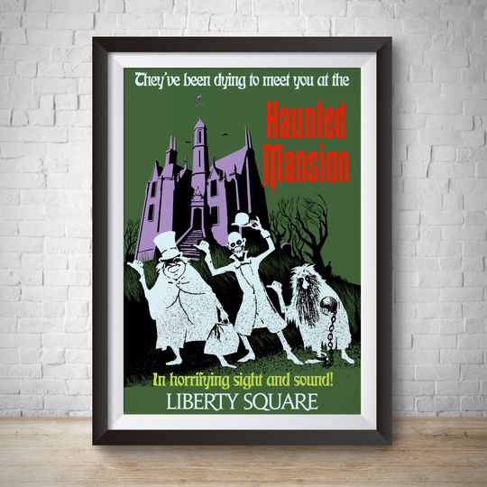 Haunted Mansion Attraction Poster, Liberty Square Disney World Vintage Disney Poster
