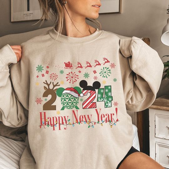 Happy New Years 2024 Shirt, Disney Christmas Shirt, Mickey Christmas