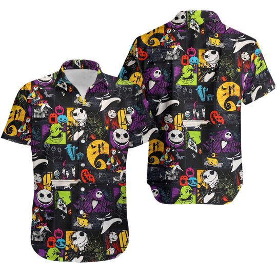 The Nightmare Before Christmas Disney Halloween Oogie Boogie Bash Hawaiian Shirt