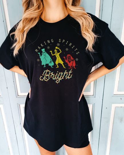 Making Spirits Bright Disney Christmas  Shirt, Haunted Mansion, Disney Inspired Shirt, Disney sweatshirts