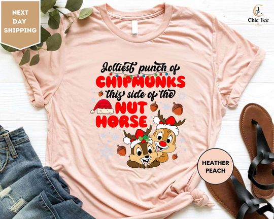 Chip and Dale Christmas Shirt,Christmas Disney Family Vacation T-shirt,Chipmunks Gifts,Disney Family Christmas Tee