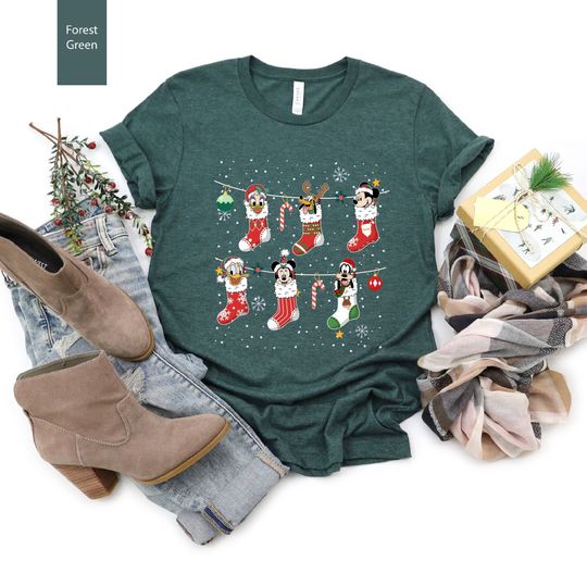 Disney Christmas Shirt, Disney Christmas Stocking T-shirt, Minnie Mickey Xmas Tee