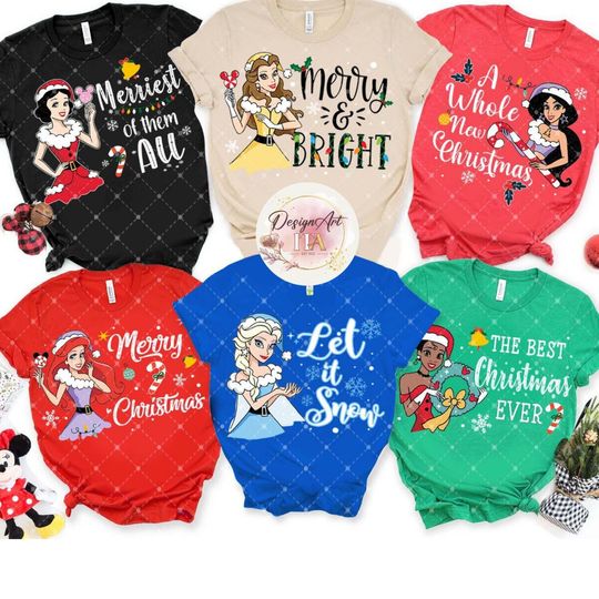 Discover Disney Princess Christmas shirt, Mickey's very merry Christmas party 2023 shirt,  Magic Kingdom Christmas shirt