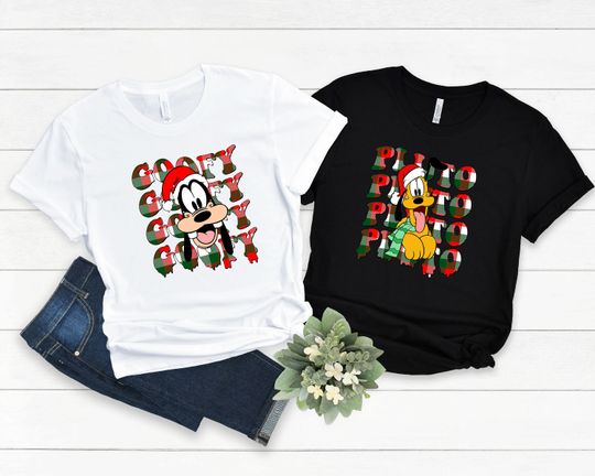 Disney Christmas Group Shirt, Disney Pluto Goofy Christmas Matching Shirt