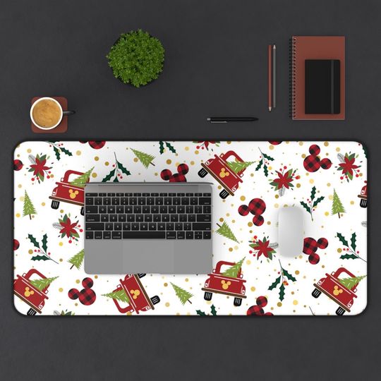 Disney Christmas Trees Desk Mat, Holidays Desk Mat, Disney Desk Pad