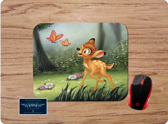 BAMBI BUTTERFLY DISNEY INSPIRED CUSTOM MOUSEPAD