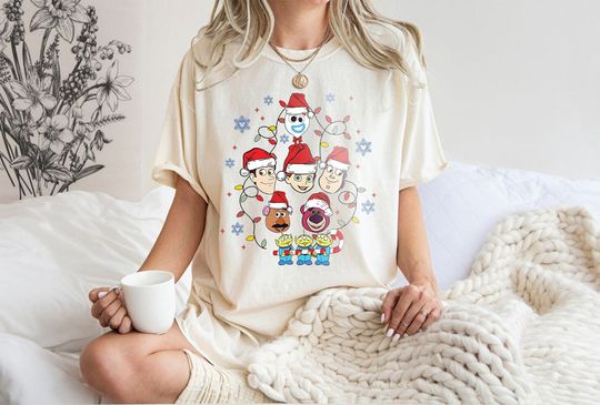Disney Toy Story Santa  Shirt, Buzz Woody And Friends Xmas T Shirt