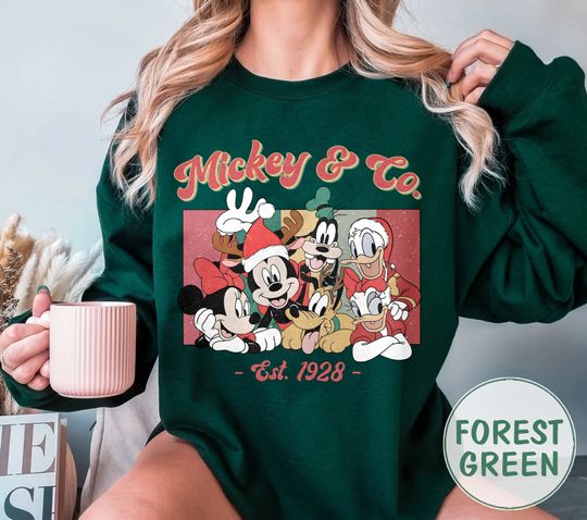 Vintage Mickey and Co 1928 Shirts, Retro Disney Christmas Sweatshirts