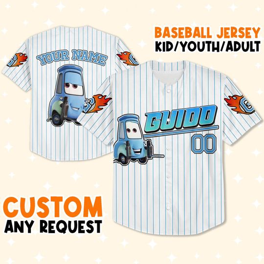 Personalized Guido-Blue Disneyland Baseball Jersey