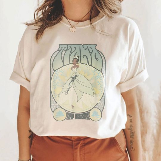 Discover Disney The Princess & The Frog Tiana Seventies Retro Poster Vintage Shirt