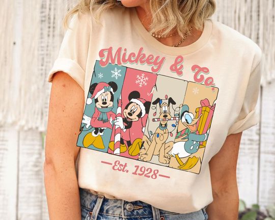 Vintage Mickey And Friends Sweatshirt | Christmas Disney Family T-shirt | Merry Christmas Party 2023 Tee | Disneyland Trip Outfits | Disney