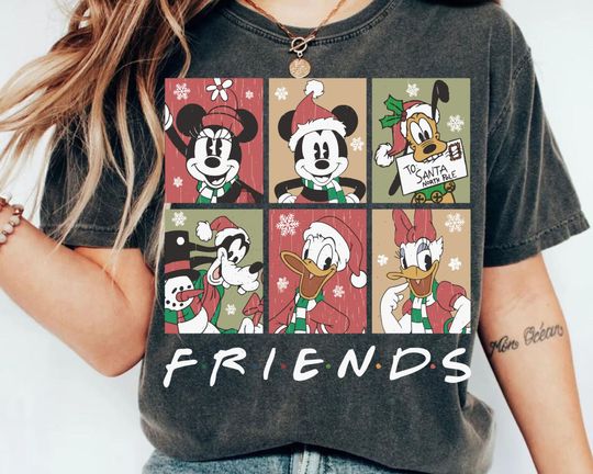 Discover Retro Mickey And Friends Sweatshirt | Christmas Disney Family T-shirt | Merry Christmas Party 2023 Tee | Disneyland Trip Outfits | Disney