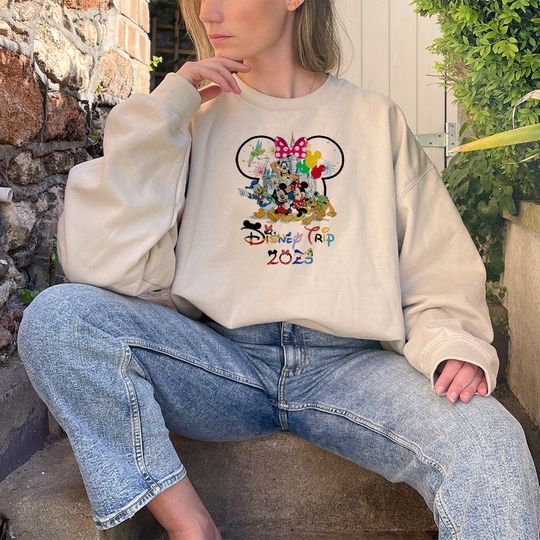 2023 Disney Trip Sweatshirt, Disneyworld Trip Sweatshirt, Minnie Mickey Matching Family Sweatshirt