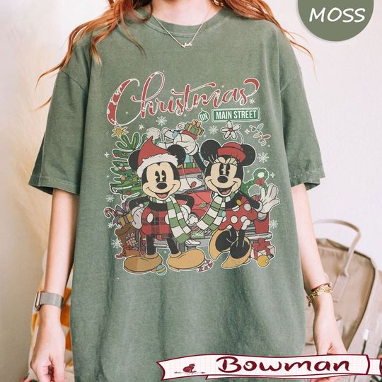 Discover BM Vintage Disney Christmas On Main Street Sweatshirt, Minnie Mickey's Very Merry Christmas Party 2023  Shirt, Disney Family