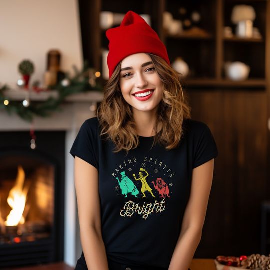 Making Spirits Bright Disney Christmas Shirt, Haunted Mansion T-Shirt