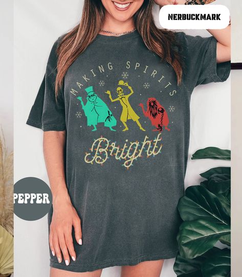 Making Spirits Bright Disney Christmas  Color Shirt, Haunted Mansion