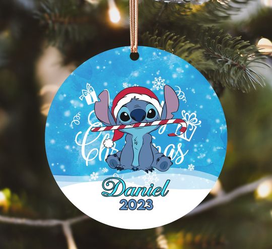 Personalized Stitch Ornament, Disney Stitch Ornament, Disney Stitch Gifts