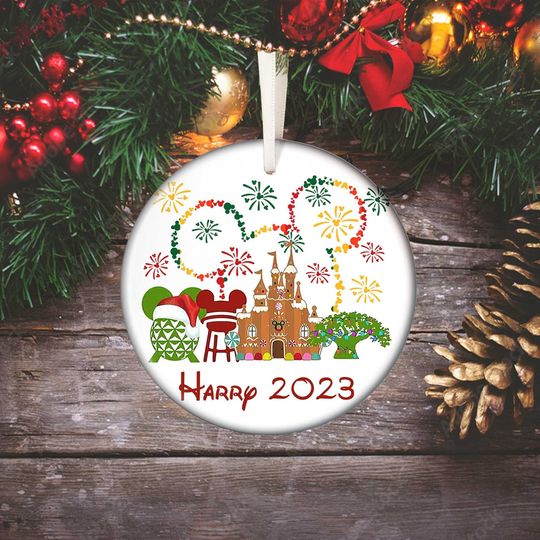 Personalized Mickey Mouse Christmas Ornament, Disneyworld Ornament