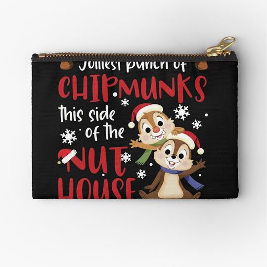 Chipmunks Snowflake Happy Xmas Chip & Dale Christmas Disney Makeup Bag