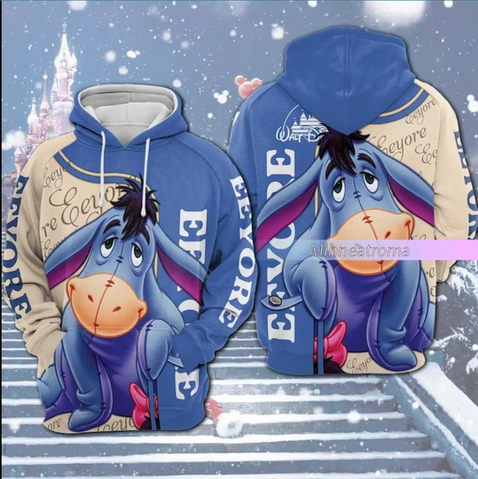Winnie The Pooh Eeyore Disney Hoodie, Disney 3D Hoodie