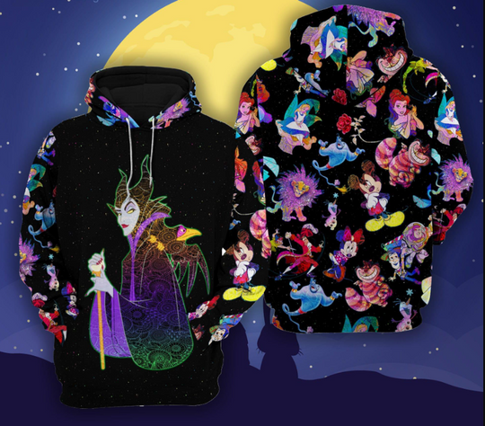 Maleficent Disney Hoodie, Disney 3D Hoodie