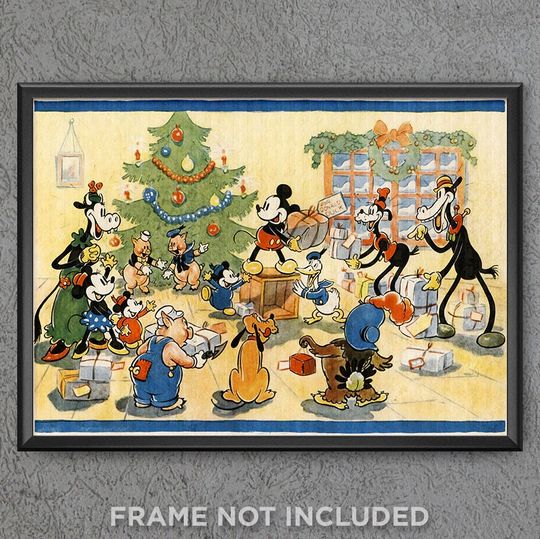 Disney Vintage Style Christmas Card Poster
