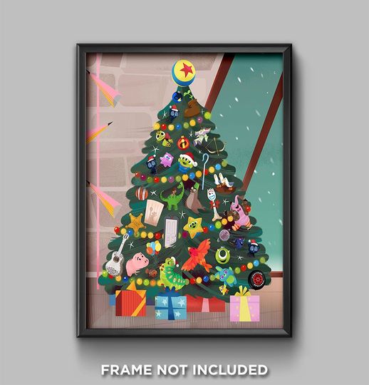 Disney Toy Story Pixar Christmas Tree Ornaments Poster