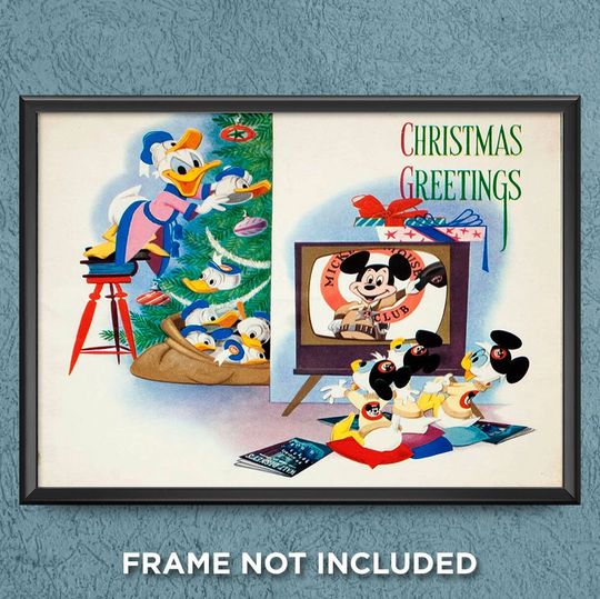 Disney Corporate Company 1956 Christmas Card Poster
