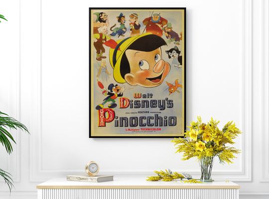 Disney Pinocchio Animated Character Poster